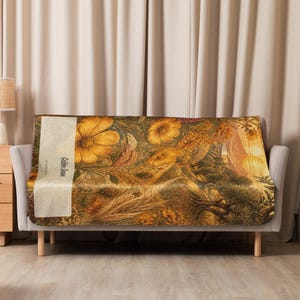 Golden Season Botanical Blanket, Midlife Gift for Women, New Chapter Throw image 3