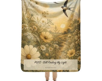 POTS-Aufklärungsdecke, „Ich suche noch nach meinem Licht“-Decke (Gänseblümchenwiese), Geschenkidee für Menschen mit Dysautonomie