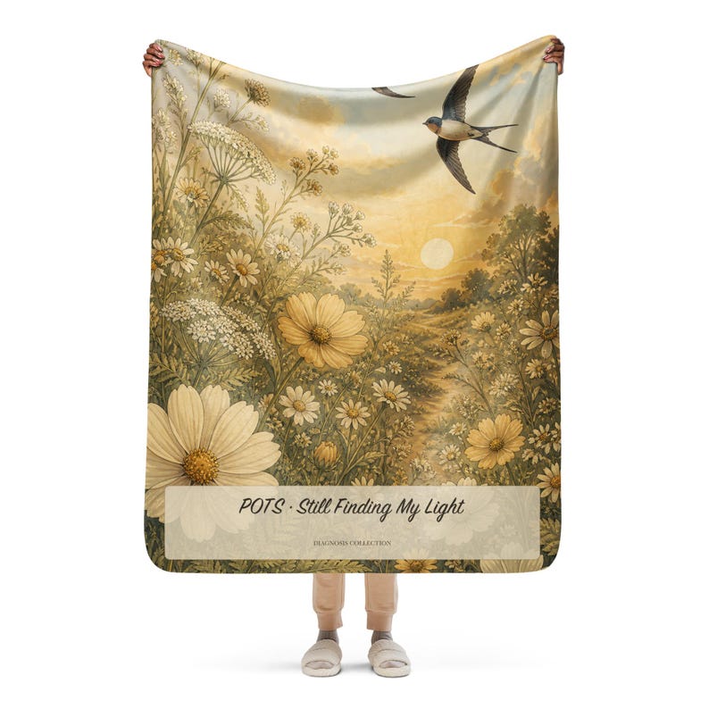 POTS Awareness Blanket, Still Finding My Light Daisy Meadow Throw, Dysautonomia Gift
