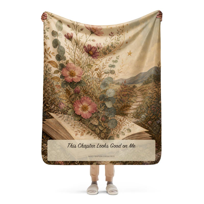 This Chapter Looks Good on Me botanical reading blanket