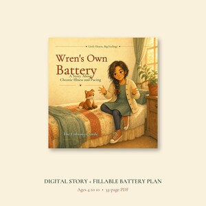 Wren's Own Battery, Chronic Illness Story for Kids, Fillable Pacing PDF, Energy and Rest Book Ages 4 to 10