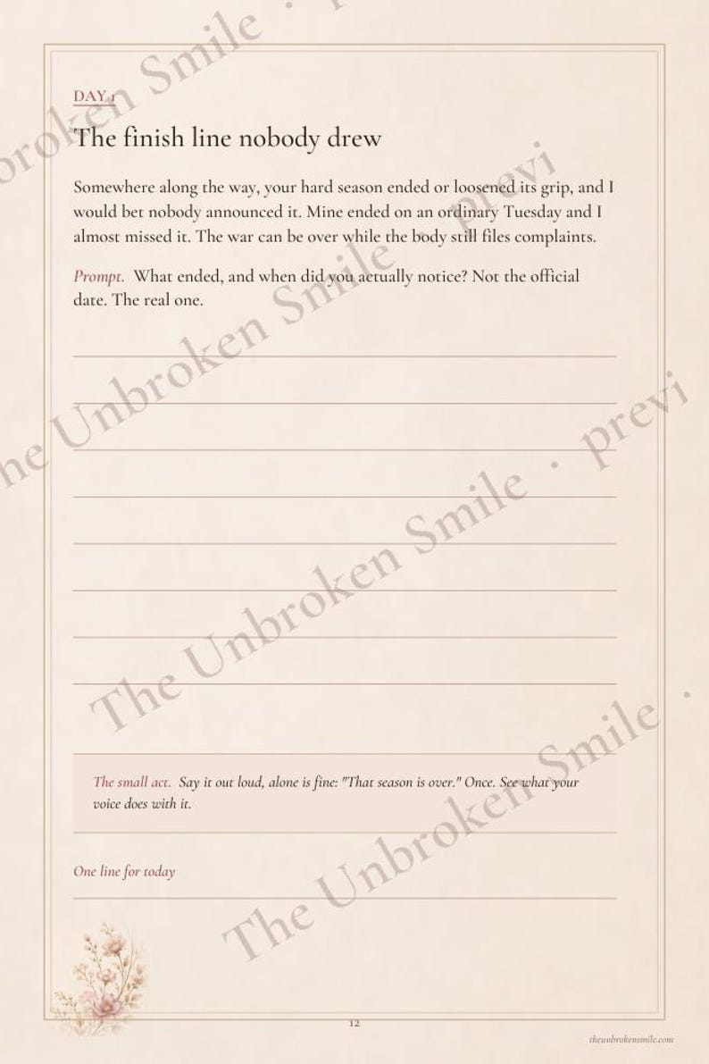 Journal numérique « Après », journal guidé de 60 jours au format PDF pour les femmes, journal de deuil à remplir, la vie après avoir été aidante, GoodNotes Kindle Scribe image 8