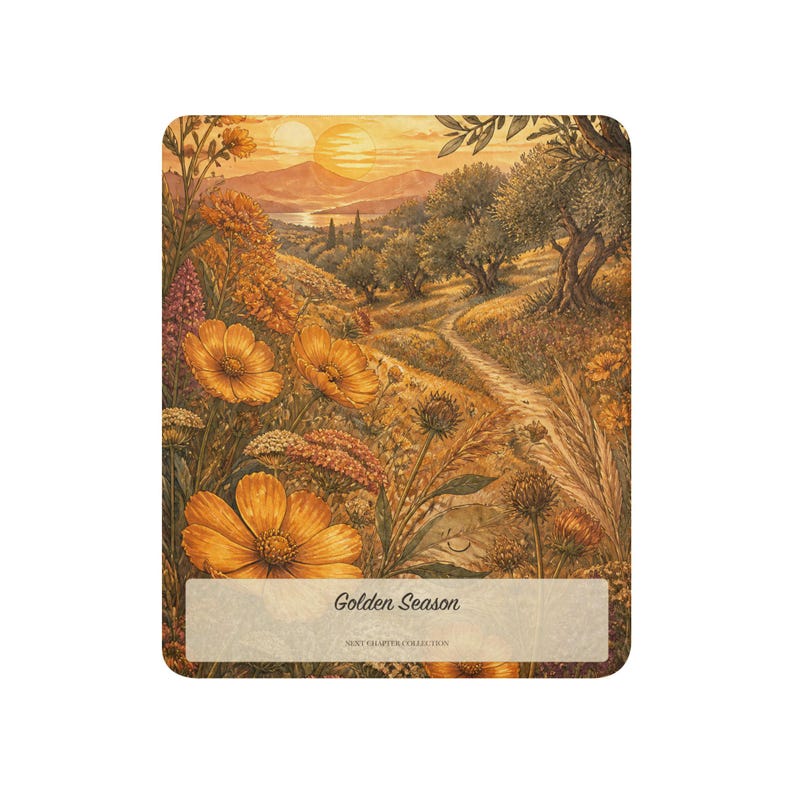 Golden Season Botanical Blanket, Midlife Gift for Women, New Chapter Throw image 2