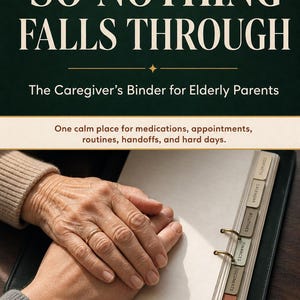 Caregiver Binder for Elderly Parents, Fillable PDF Care Planner (Digital Download)