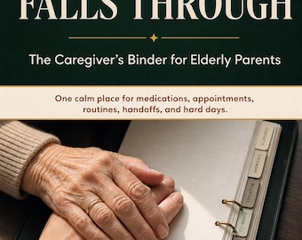 Caregiver Binder for Elderly Parents, Fillable PDF Care Planner (Digital Download)