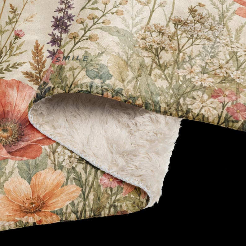 New Chapter Blanket, Empty Nester Gift for Women, 50×60 Floral Sherpa Throw zdjęcie 8