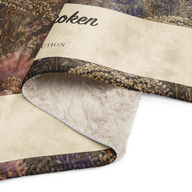 Fibromyalgia Blanket, Softly Unbroken Moonlit Botanical Throw, Chronic Illness Gift