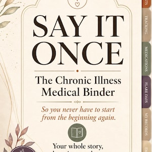 Medizinischer Ordner für chronische Erkrankungen (PDF), Symptom-Tracker zum Ausdrucken, ausfüllbares Formular zur Vorbereitung auf den Arztbesuch, Geschenk für chronisch Kranke