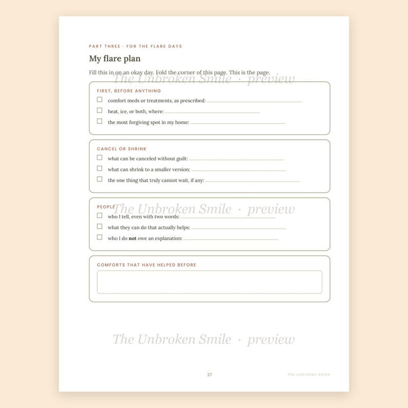 Chronic Pain Management Workbook, Symptom Tracker, Flare Kit (Fillable Digital Download) image 4