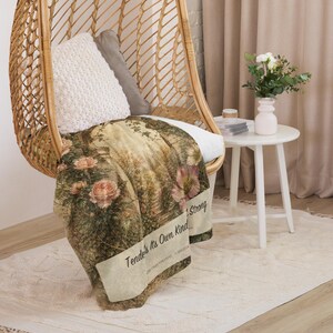 Tender Is Its Own Kind of Strong Caregiver Blanket, Floral Throw, Appreciation Gift