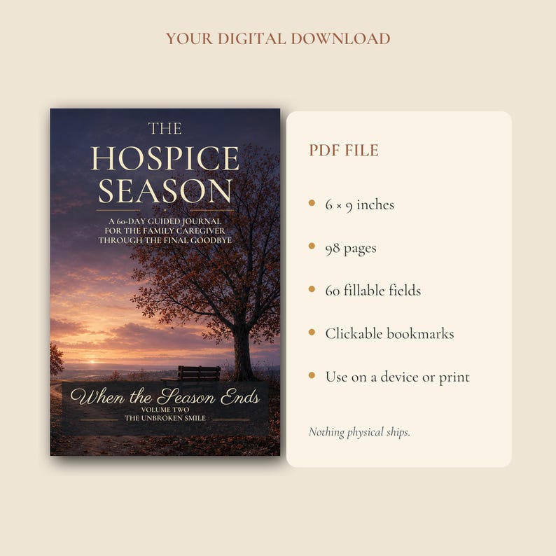 Hospice Caregiver Journal, Fillable 60-Day Anticipatory Grief and End of Life PDF image 8