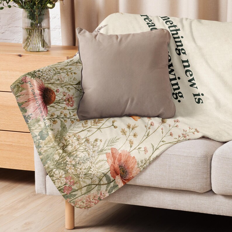 New Chapter Blanket, Empty Nester Gift for Women, 50×60 Floral Sherpa Throw zdjęcie 3