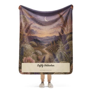 Fibromyalgia Blanket, Softly Unbroken Moonlit Botanical Throw, Chronic Illness Gift