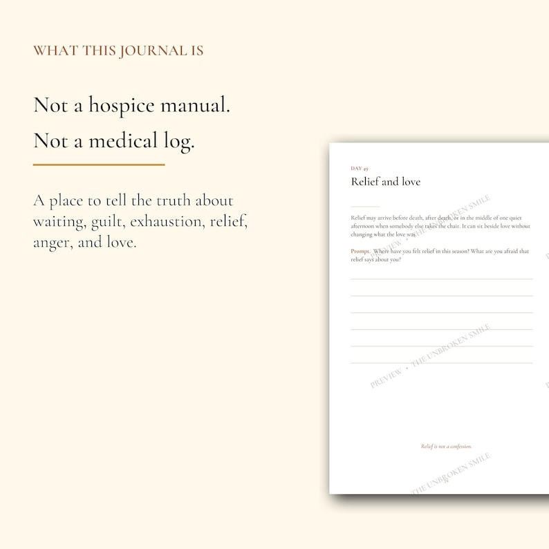 Hospice Caregiver Journal, Fillable 60-Day Anticipatory Grief and End of Life PDF image 6