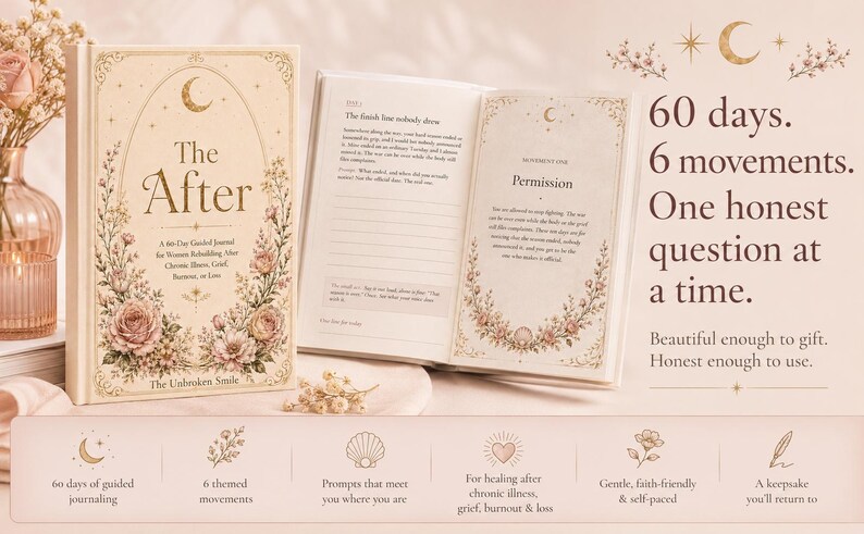 Journal numérique « Après », journal guidé de 60 jours au format PDF pour les femmes, journal de deuil à remplir, la vie après avoir été aidante, GoodNotes Kindle Scribe image 7