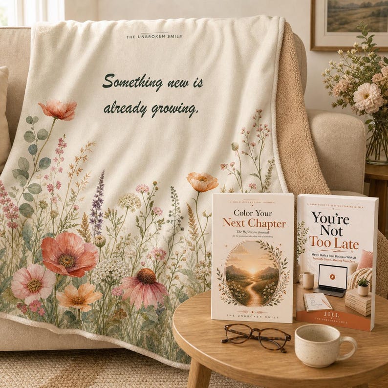 New Chapter Blanket, Empty Nester Gift for Women, 50×60 Floral Sherpa Throw zdjęcie 2
