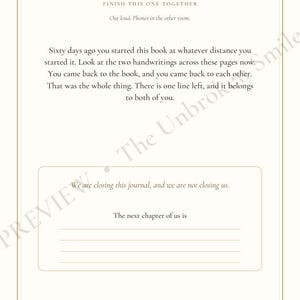 Watermarked Day 60 closing page with the prompt The next chapter of us is and shared writing lines.