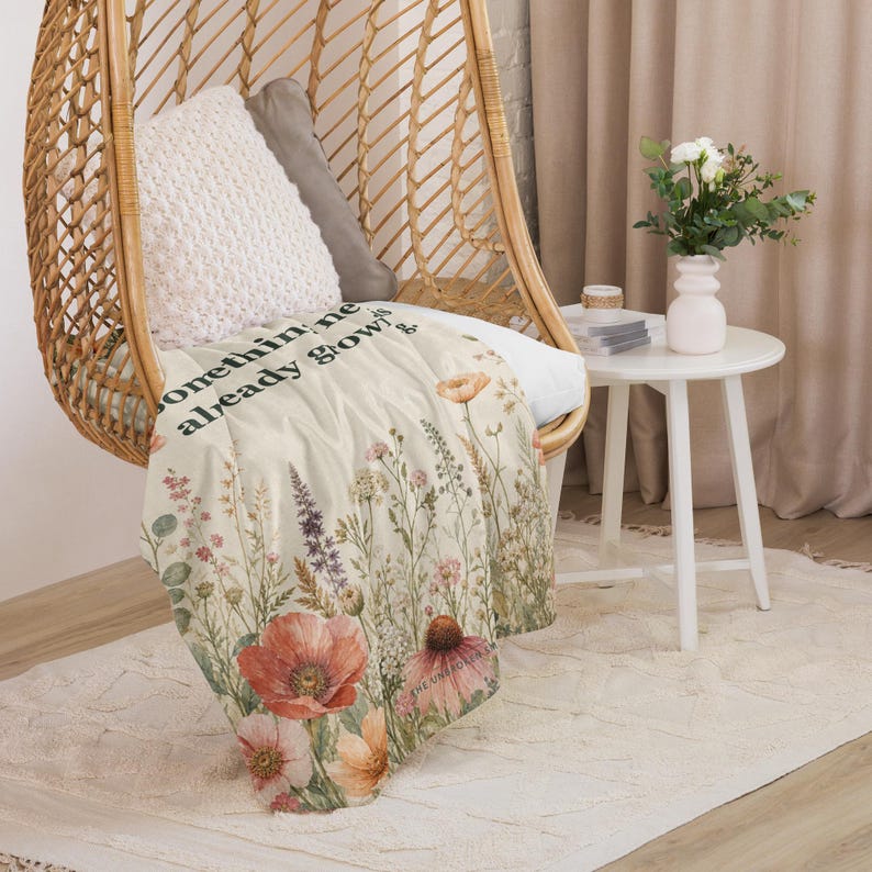 New Chapter Blanket, Empty Nester Gift for Women, 50×60 Floral Sherpa Throw zdjęcie 6