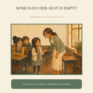 Wren's classroom seat is empty on a hard pain day while classmates remember she still belongs.