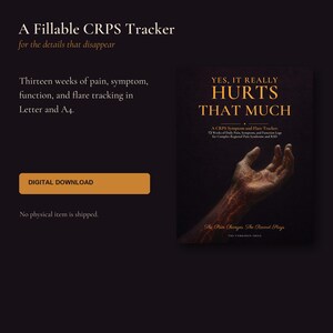 CRPS Symptom Tracker, Fillable Complex Regional Pain Syndrome Journal, 13 Week Pain and Flare Log