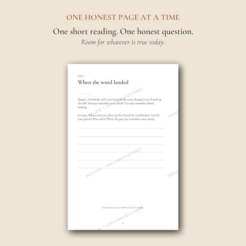 Hospice Caregiver Journal, Fillable 60-Day Anticipatory Grief and End of Life PDF image 4