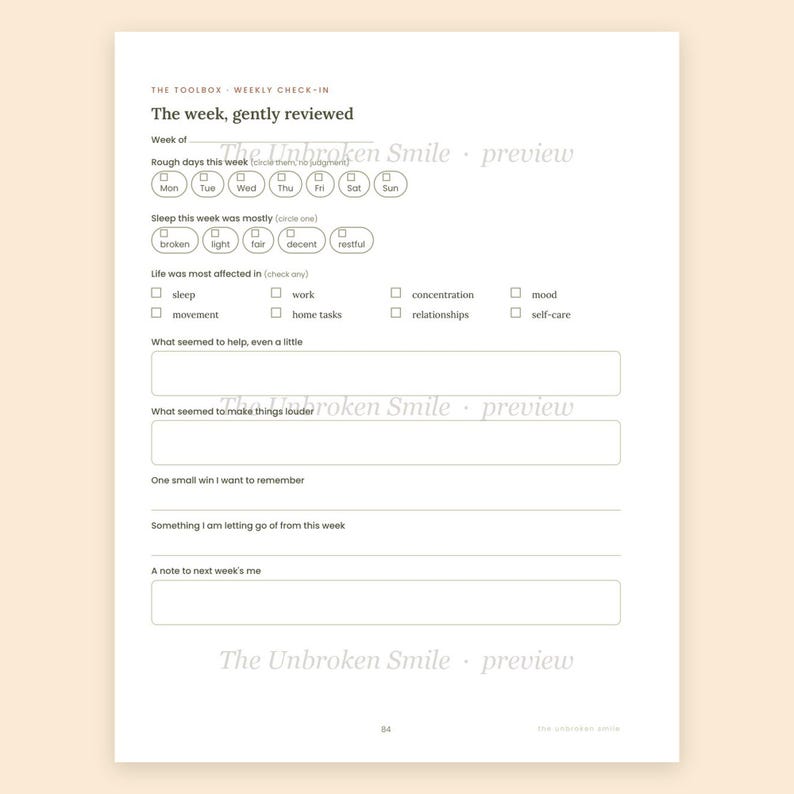 Chronic Pain Management Workbook, Symptom Tracker, Flare Kit (Fillable Digital Download) image 5