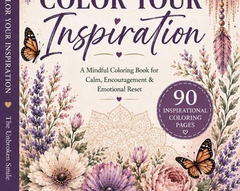 Colorie ton inspiration, livre de coloriage | Affirmations en pleine conscience, pages sur la santé mentale (téléchargement numérique)