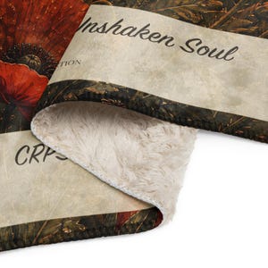 CRPS Awareness Blanket, Unseen Fire, Unshaken Soul Poppy Throw, Chronic Pain Gift