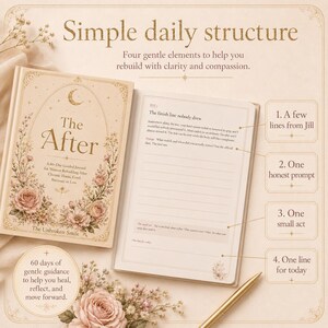 Journal numérique « Après », journal guidé de 60 jours au format PDF pour les femmes, journal de deuil à remplir, la vie après avoir été aidante, GoodNotes Kindle Scribe image 5