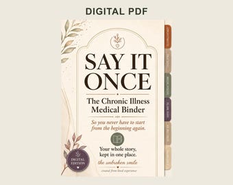 Chronic Illness Medical Binder PDF, Symptom Tracker Printable, Fillable Doctor Visit Prep, Spoonie Gift