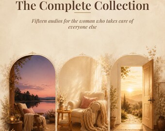 Meditationsluidpaket för kvinnor, 15 sömnberättelser och guidade meditationer i MP3-format, present till självvård för medelåldern, avslappnande ljud, digital nedladdning