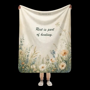Surgery Recovery Blanket, Thoughtful Get Well Gift, 50×60 Sherpa Throw image 1