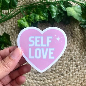 Self Love Sticker: Waterproof Vinyl Heart Decal
