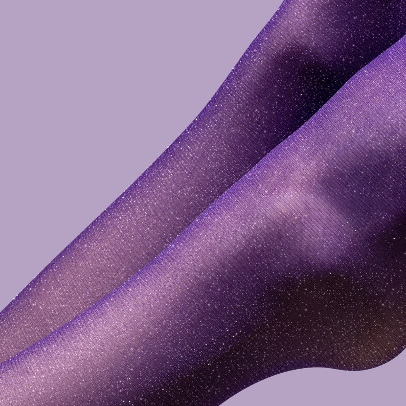 Purple Glitter Tights Tights for Women Embellished Etsy