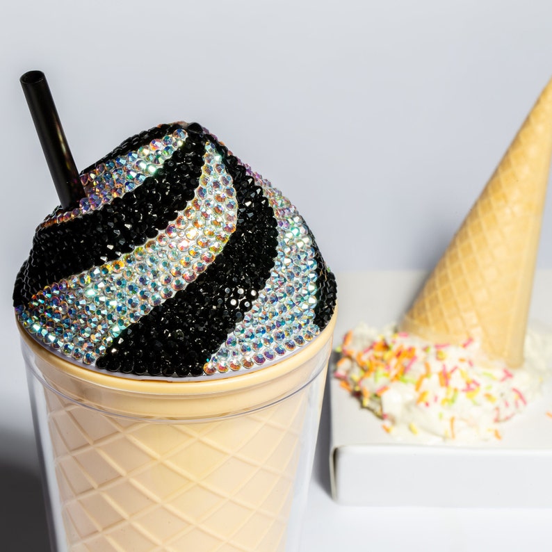 Ice Cream Lovers Bling Glitter Tumblers Reusable Tumbler