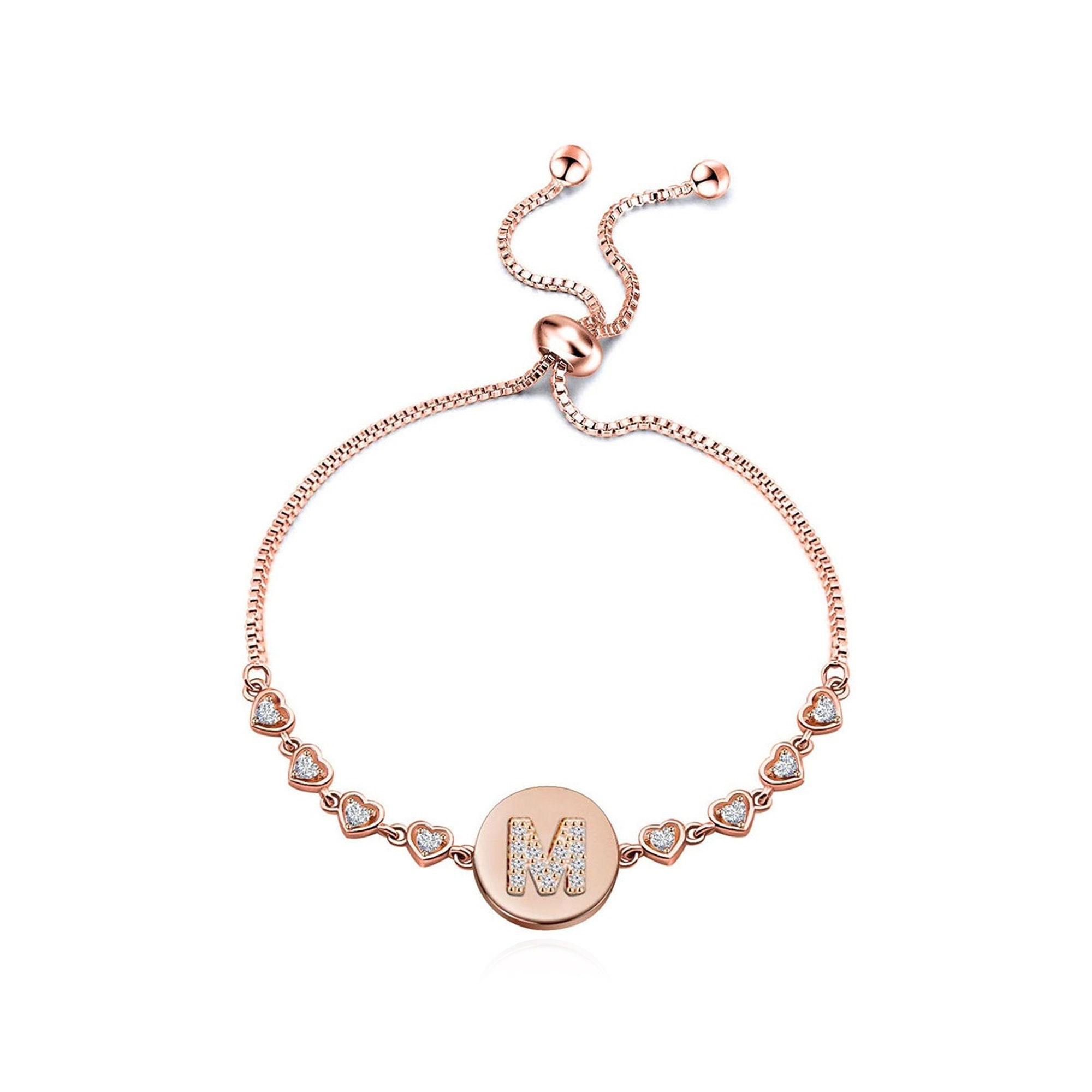 Custom Initial M Bracelet Capital Letter M Charm Bracelet Etsy