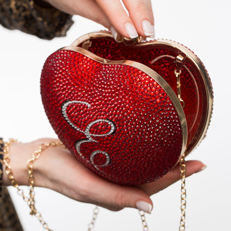 Heart Clutch Purse with Detachable Strap Custom Purses and Etsy