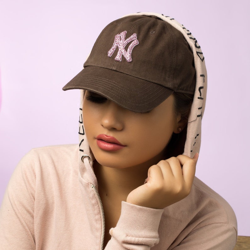 Brown Bling New York Yankees Hat Baseball Cap Women Etsy