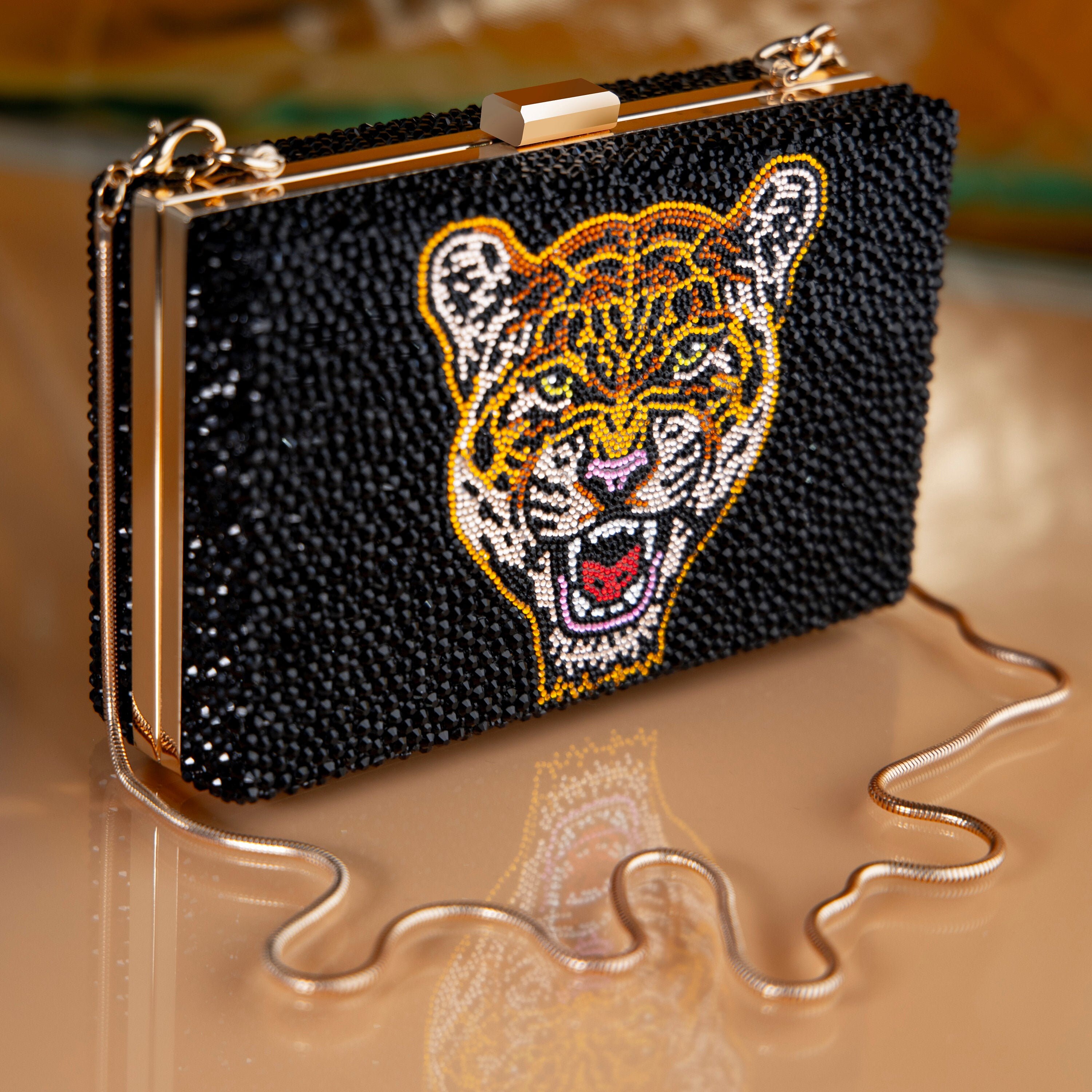 Gifts for Her Crystal Tiger Handbag Rhinestone Tiger Clutch Etsy
