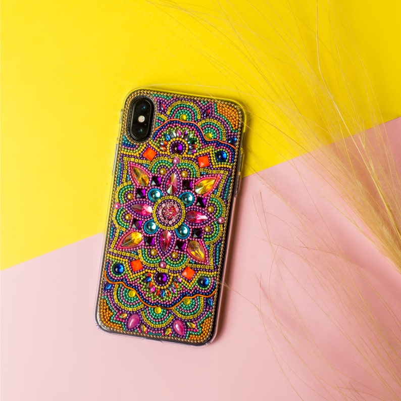 IPhone 12 Pro Max Mini Case Bling Colorful Mandala Art ...