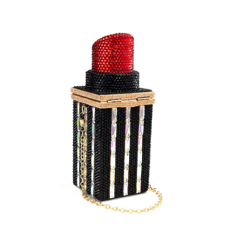 Crystal Lipstick Clutch Bag Lipstick Purse Rhinestone Etsy