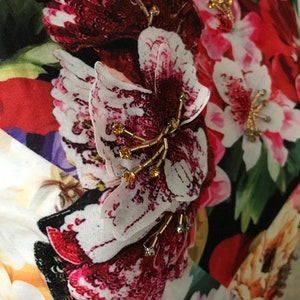 Floral T-Shirt with Hand Sewn Rhinestone image 2