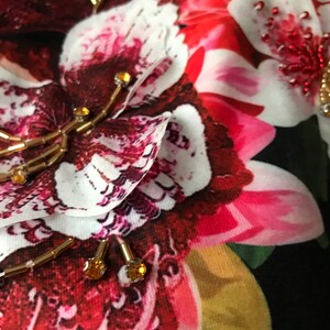 Floral T-Shirt with Hand Sewn Rhinestone image 5