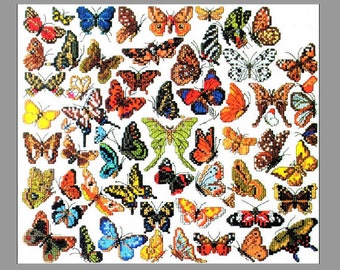 Digital Format - PDF Butterflies Modern Cross Stitch Pattern counted xstitch chart boho wall decor home art diy instant download