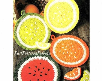Basketpocket-pocket fabric and faux leather pot midnight blue with citrus motifs reversible model