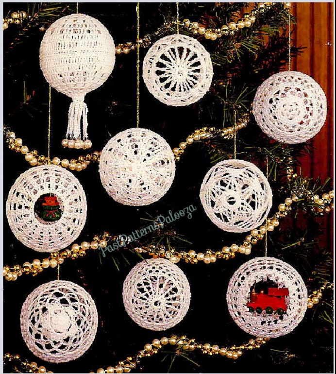 Vintage Crochet Pattern Lacy Christmas Snowball Ornaments PDF | Etsy