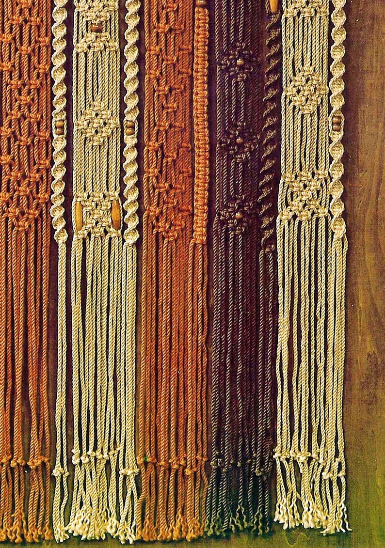 Vintage Macrame Pattern Large Beaded Wall Hanging PDF Instant Etsy