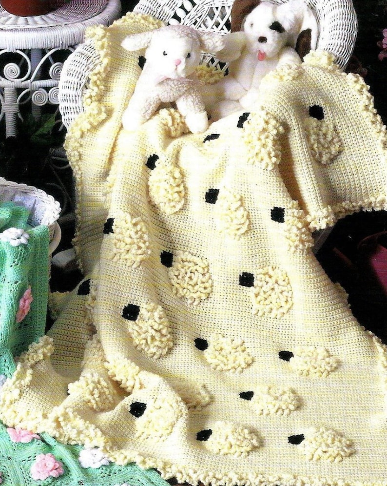 Vintage Crochet Pattern Baa Baa Lamb Blanket Afghan PDF Etsy UK