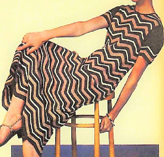 Midriff Slip-On Sweater Top Blouse Vintage Knit Knitting Pattern