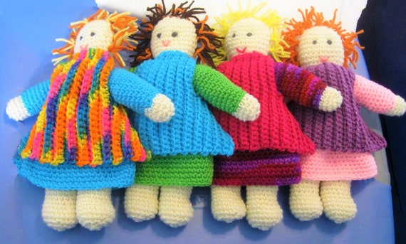 crochet raggedy ann and andy dolls